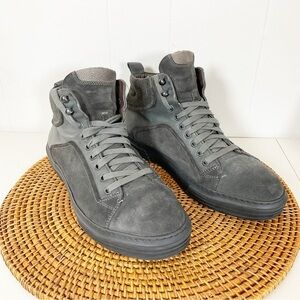 Rowland Brothers Men's Black Leather Size 44 Mid Suede Retail $500